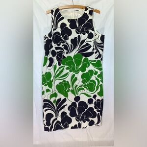 London Times Black and Green Floral Swim Coverup